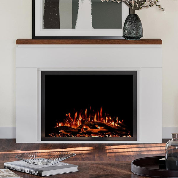 Modern Ember Sabrina Venetian Electric Fireplace Mantel Package Electric Fireplaces Direct