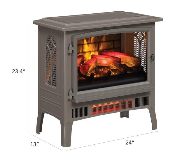 Duraflame Grey 3D InfraGen Electric Fireplace Stove with Remote Contro ...